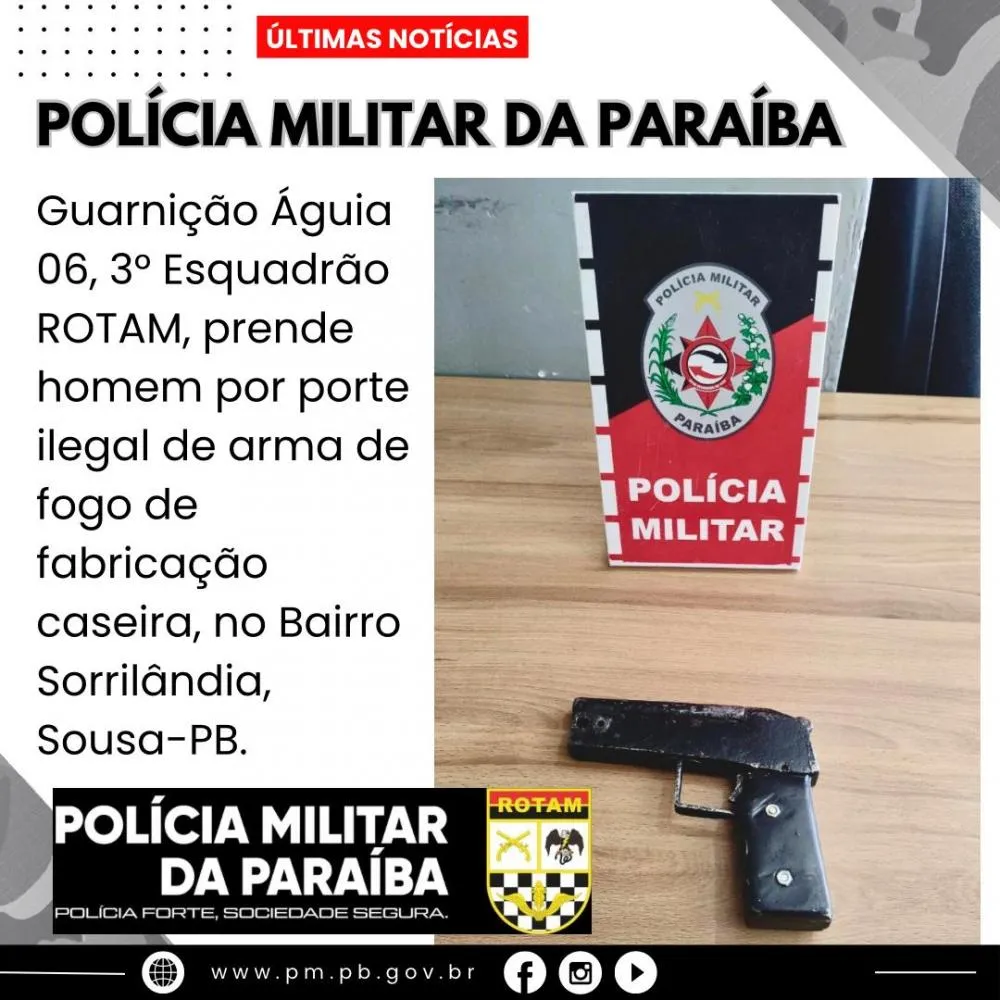 Leia mais sobre o artigo Jovem é conduzido à delegacia após ser flagrado com arma na cidade de Sousa