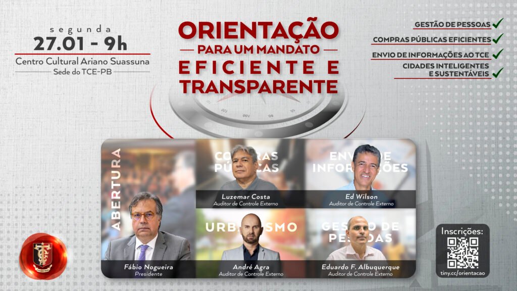 Leia mais sobre o artigo Encontro sobre mandato eficiente e transparente será realizado pelo TCE-PB na segunda-feira (27)